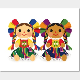 Mexican María Dolls. Mexican Otomi Dolls. Traditional Mexican Rag Dolls Posters and Art